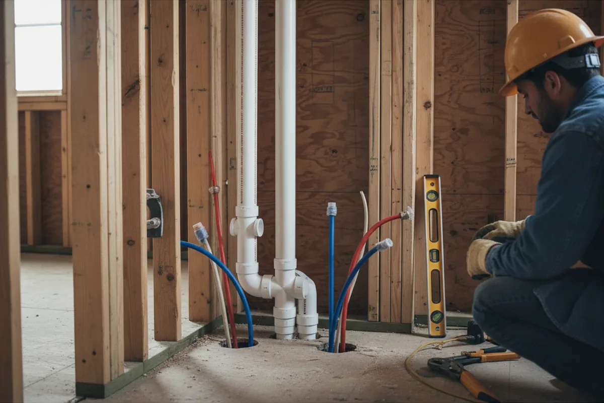 Drain and supply rough-in during Sump Pump Repair in Bartow
