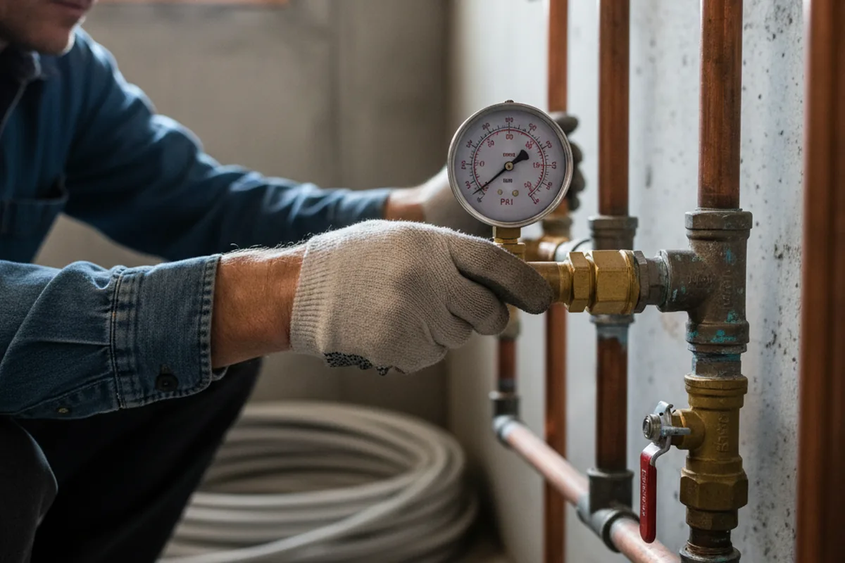 Pressure testing a repaired line during Water Line Repair in Bartow